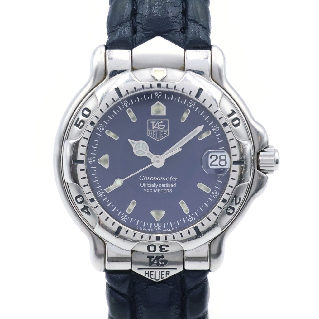 TAG HEUER(タグホイヤー) 6000シリーズ クロノメーター 青文字盤 ステンレススチール 革ベルト 自動巻き AT WH5213-K1