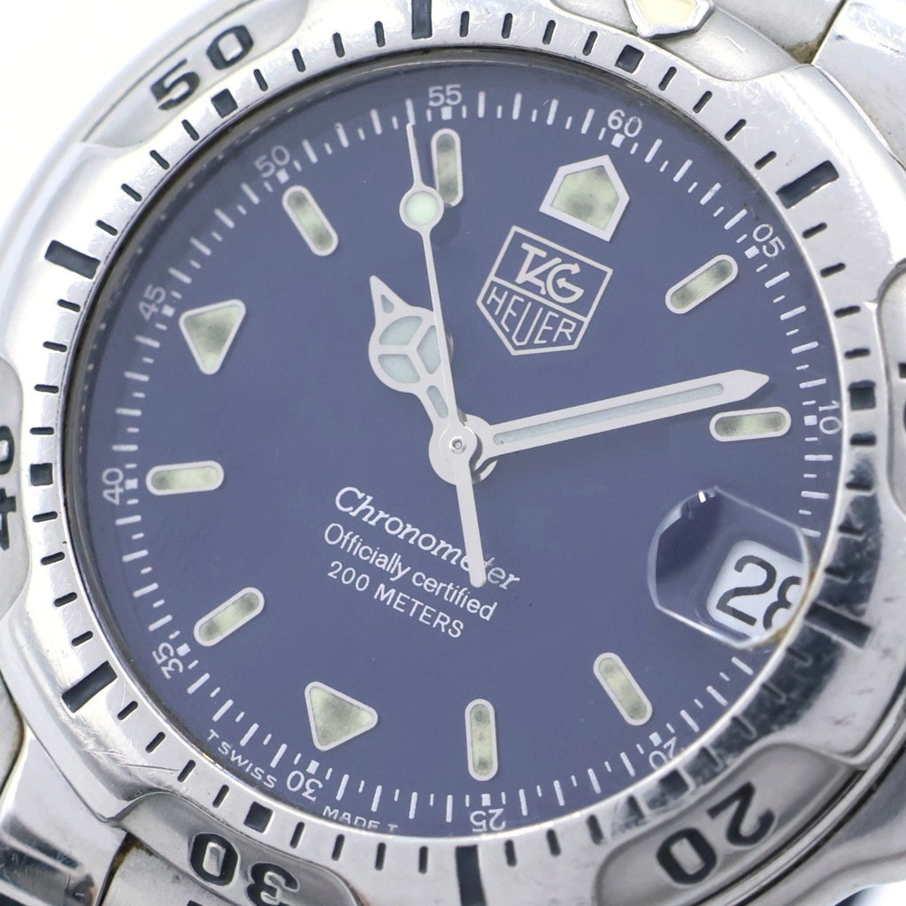 TAG HEUER(タグホイヤー) 6000シリーズ クロノメーター 青文字盤 ステンレススチール 革ベルト 自動巻き AT WH5213-K1