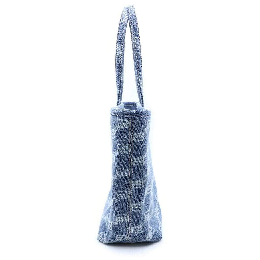 BALENCIAGA(バレンシアガ) BBモノグラム シグネチャー トートバッグ デニム ブルー 702698