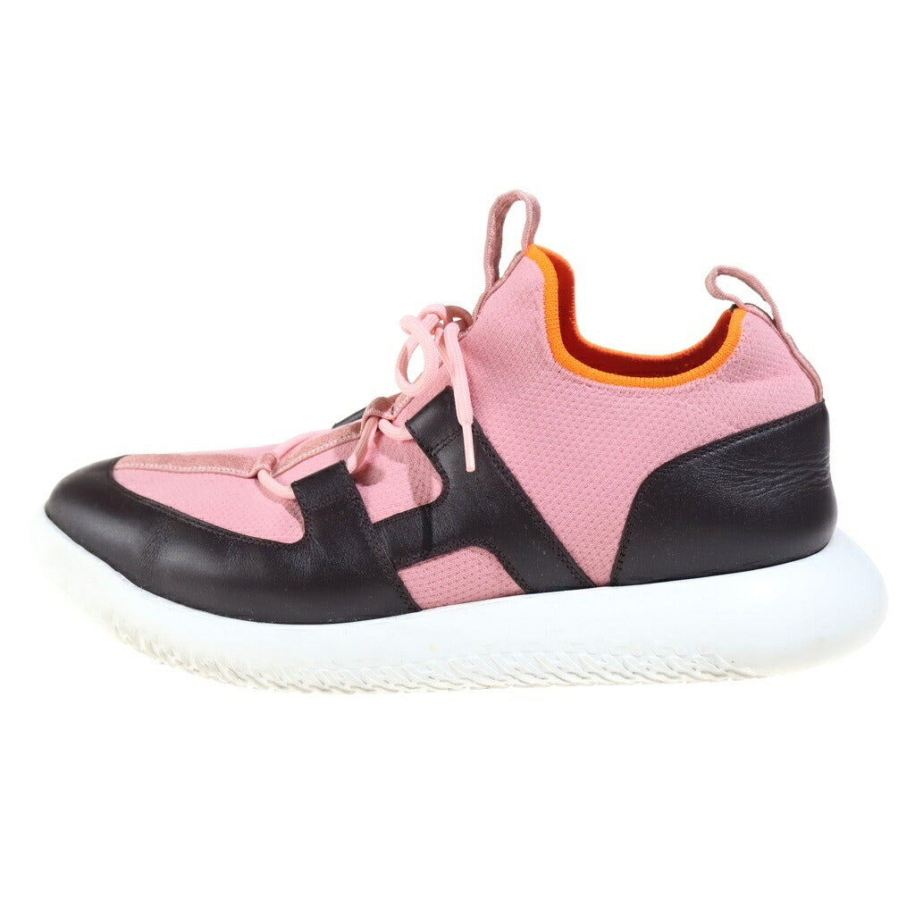 HERMES(エルメス) デュエル ローカットスニーカー ピンク×ブラウン レザー