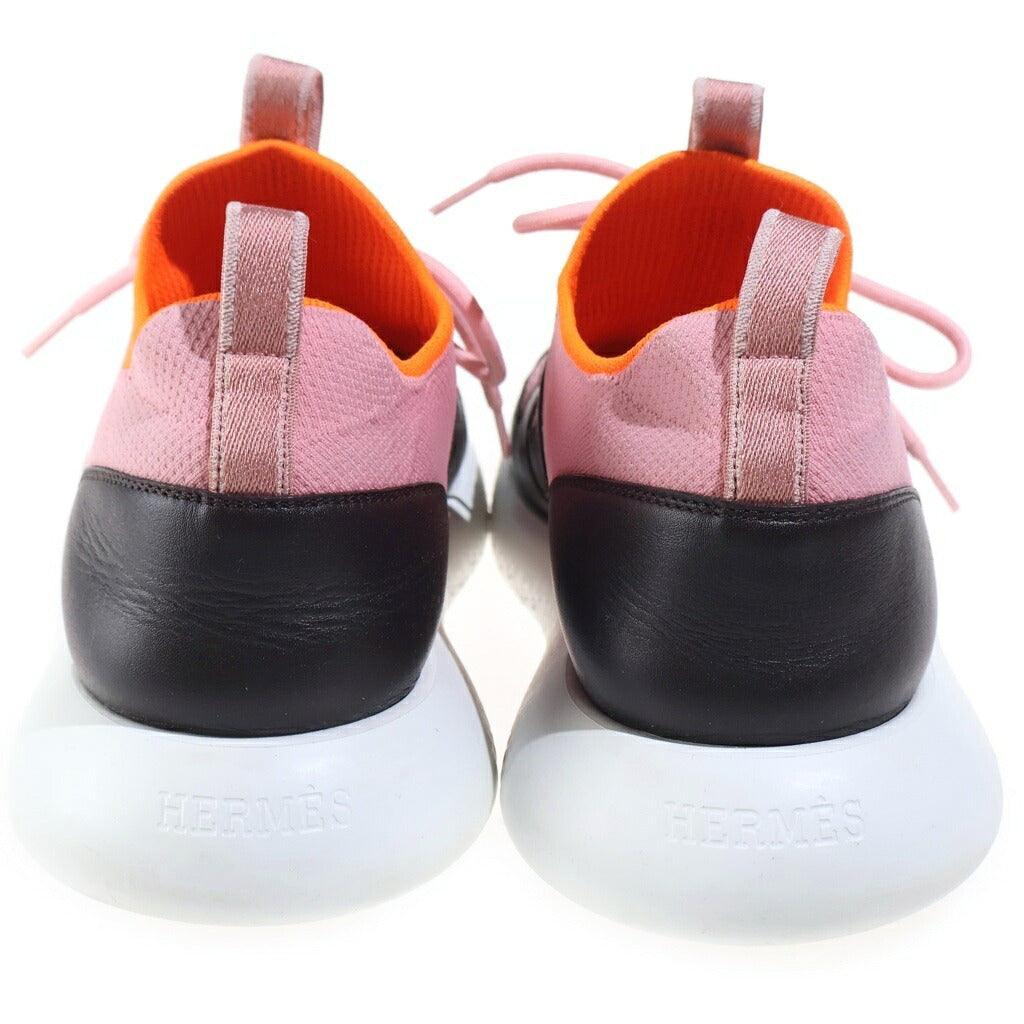 HERMES(エルメス) デュエル ローカットスニーカー ピンク×ブラウン レザー