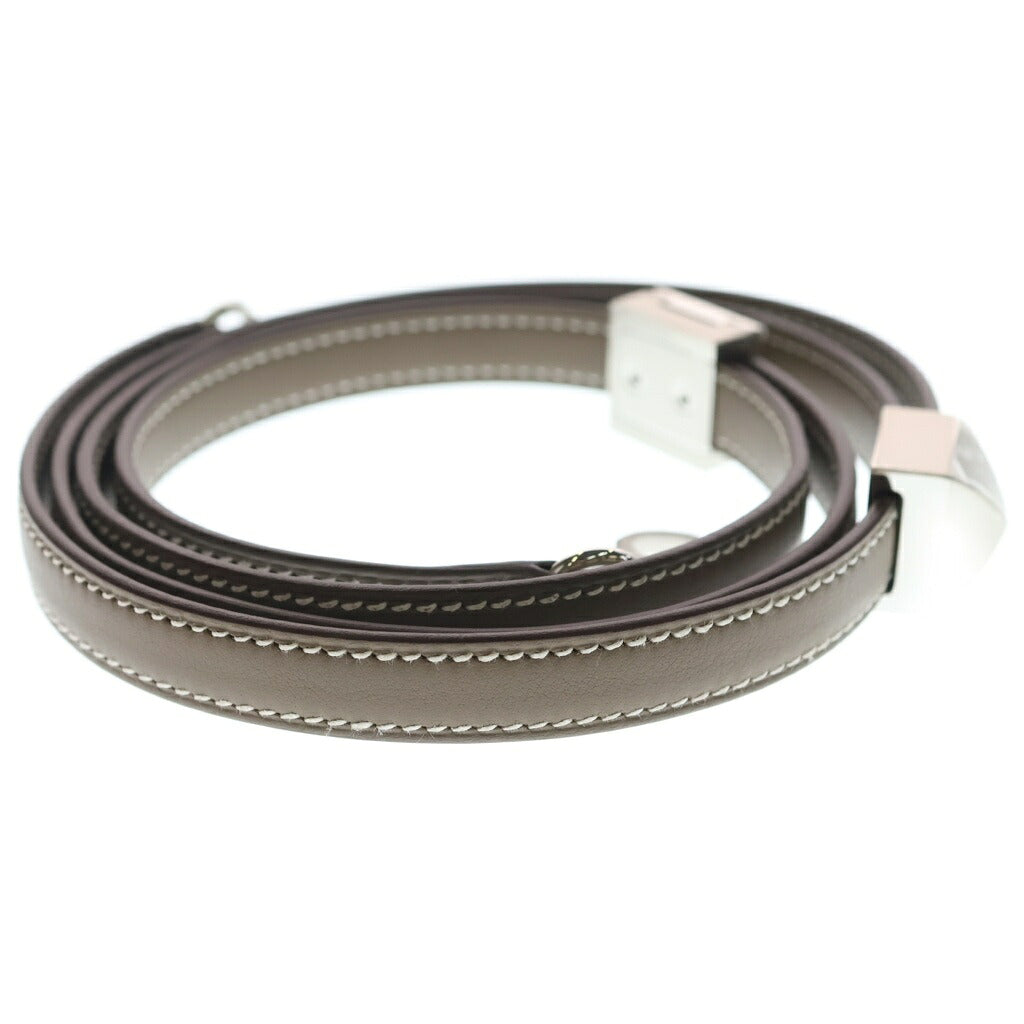 HERMES(エルメス) クルーメドール ストラップ ブラウン レザー エトゥープ シルバー金具 W刻印
