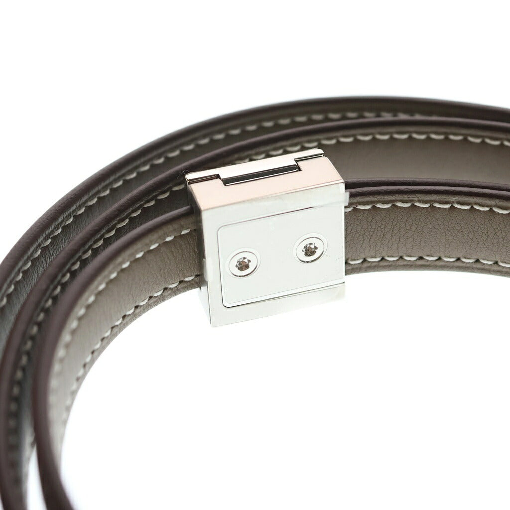 HERMES(エルメス) クルーメドール ストラップ ブラウン レザー エトゥープ シルバー金具 W刻印