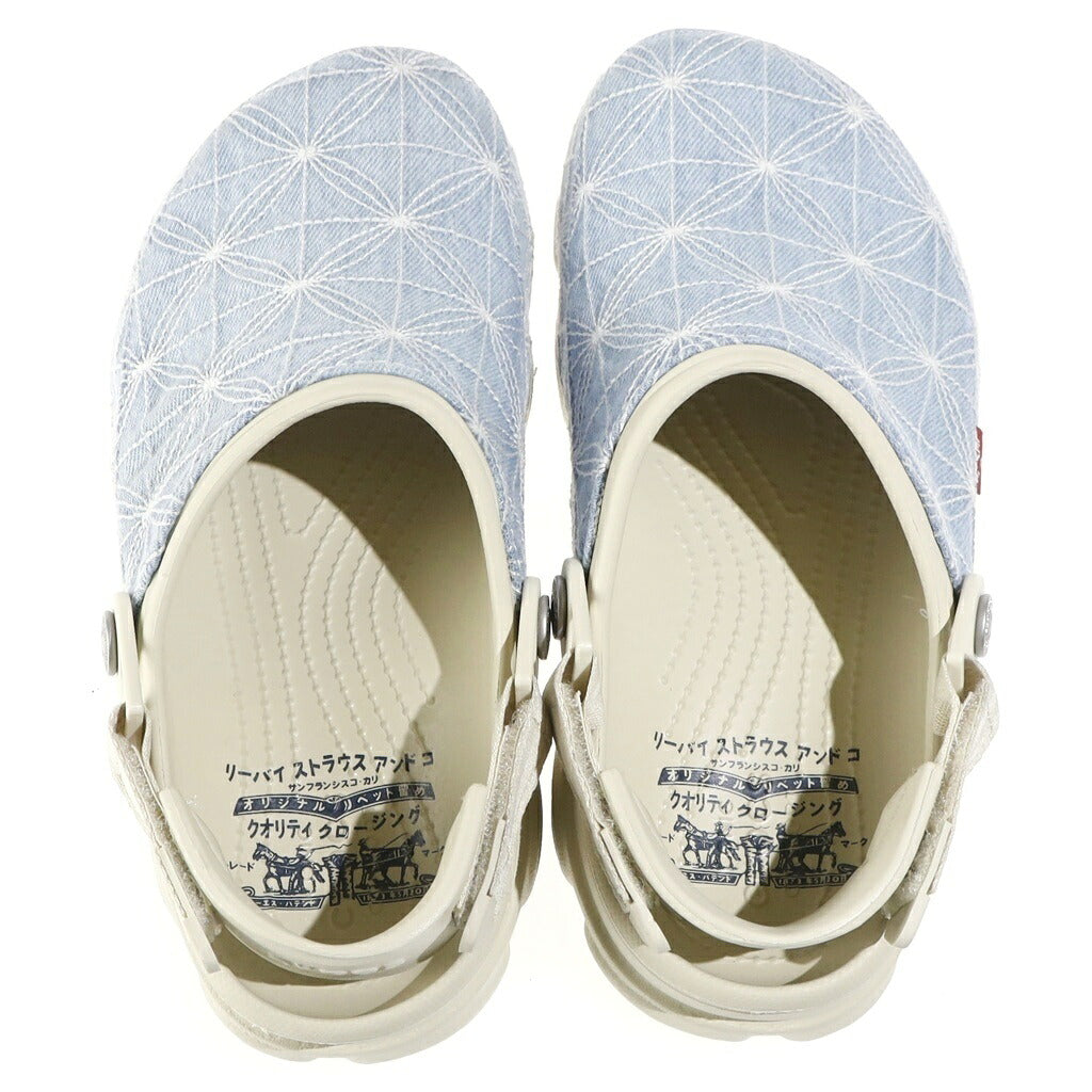Crocs(クロックス) ×リーバイス 刺し子デニムサンダル ライトブルー×ベージュ 208917‐2Y2