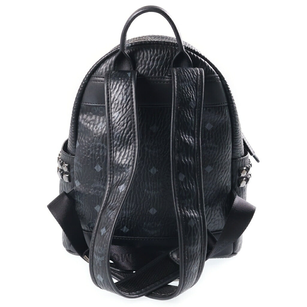 MCM(エム シー エム) ヴィセトス リュックサック バックパック ブラック レザー シルバー金具