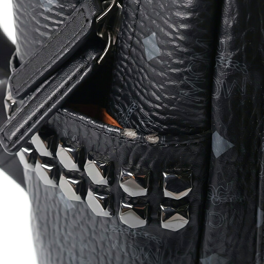 MCM(エム シー エム) ヴィセトス リュックサック バックパック ブラック レザー シルバー金具