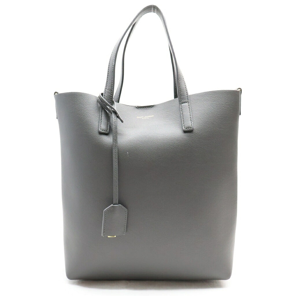 SAINT LAURENT PARIS(サンローランパリ) トイショッピング 2WAYトートバッグ ショルダーバッグ ハンドバッグ グレー レザー 600307 ゴールド金具