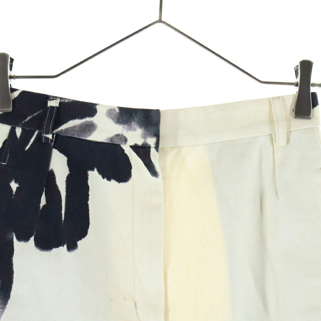 DRIES VAN NOTEN(ドリスヴァンノッテン) ロング スカート 総柄 コットン ホワイト/ブラック レディース