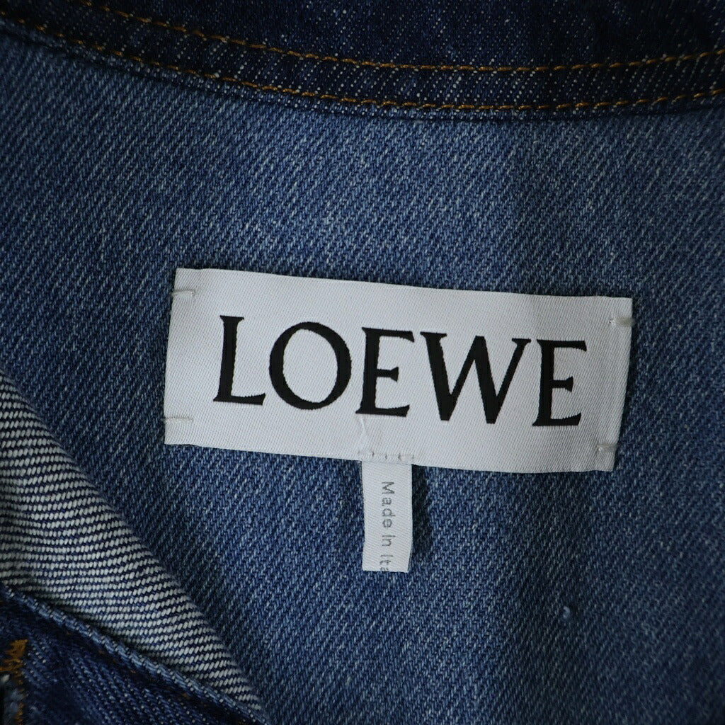 LOEWE(ロエベ) アナグラム ワークウェア ジャケット アウター デニム インディゴ ブルー S359Y50X06 レディース