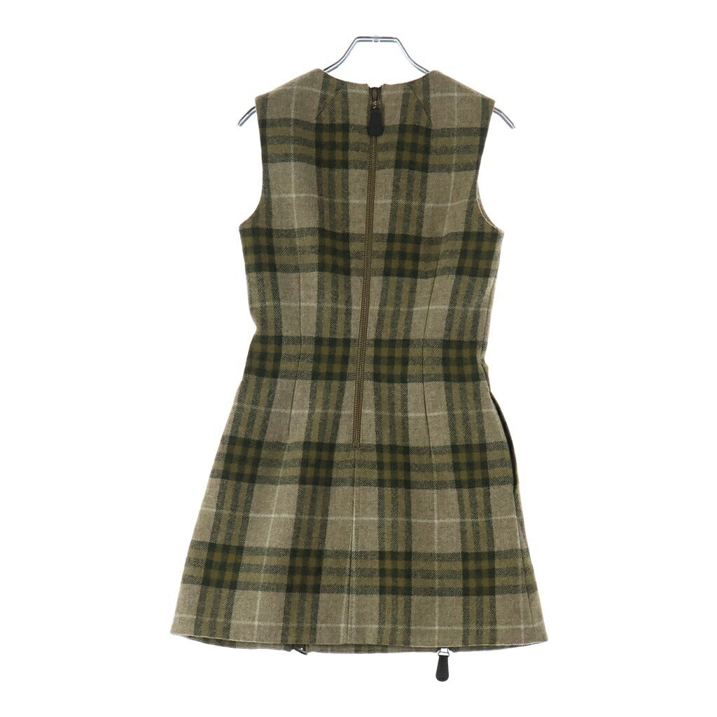 BURBERRY(バーバリー) ノースリーブ ワンピース ツイード ウール ベージュ レディース