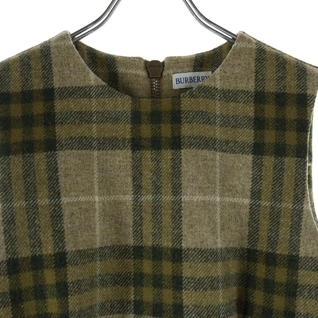 BURBERRY(バーバリー) ノースリーブ ワンピース ツイード ウール ベージュ レディース