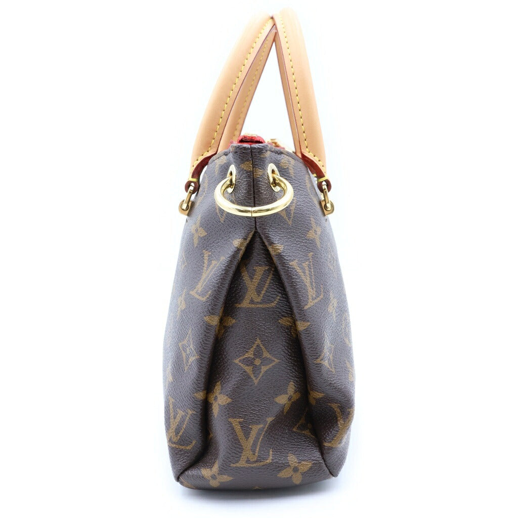 LOUIS VUITTON(ルイヴィトン) モノグラム バラスBB 2WAYハンドバッグ ショルダーバッグ ブラウン×レッド レザー×PVC M41241 ゴールド金具