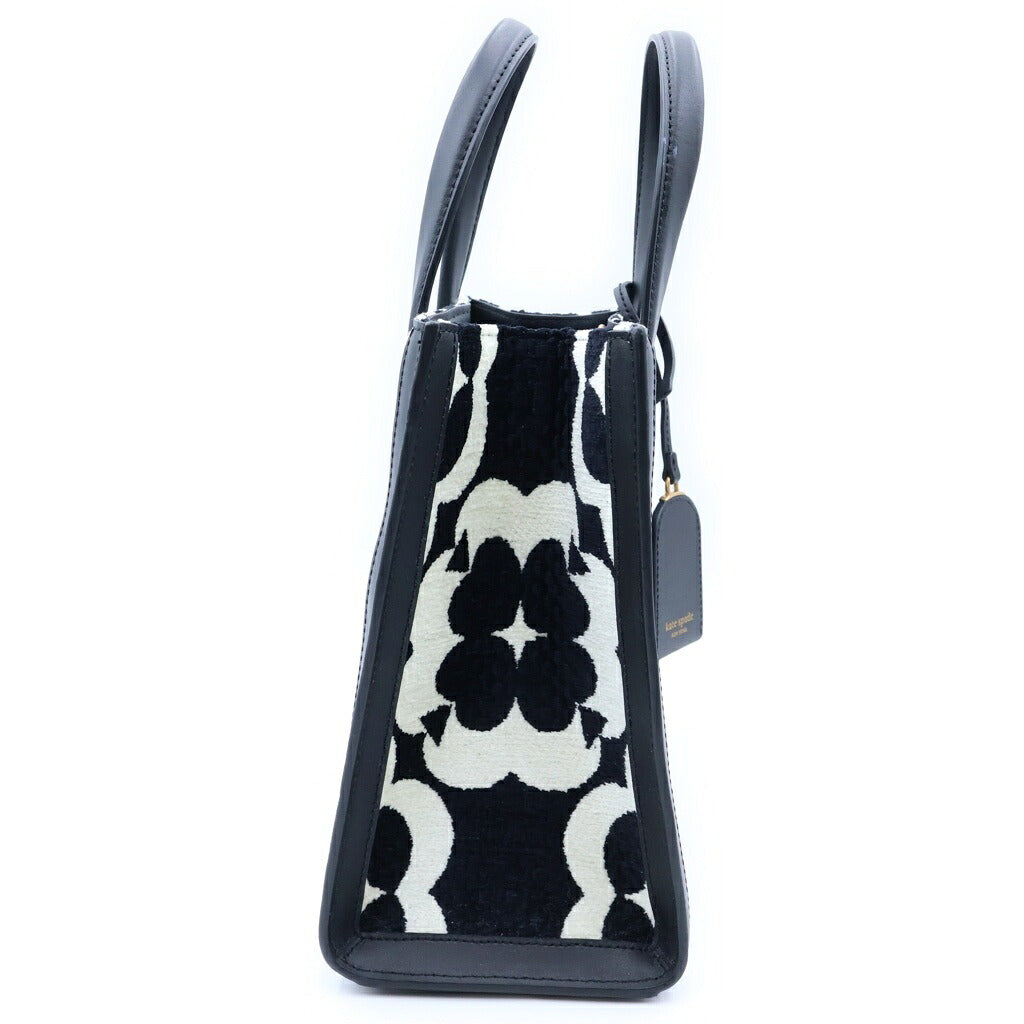 Kate Spade(ケイトスペード) マンハッタントート 2WAYバッグ ハンドバッグ ショルダーバッグ ブラック×ホワイト レザー ゴールド金具