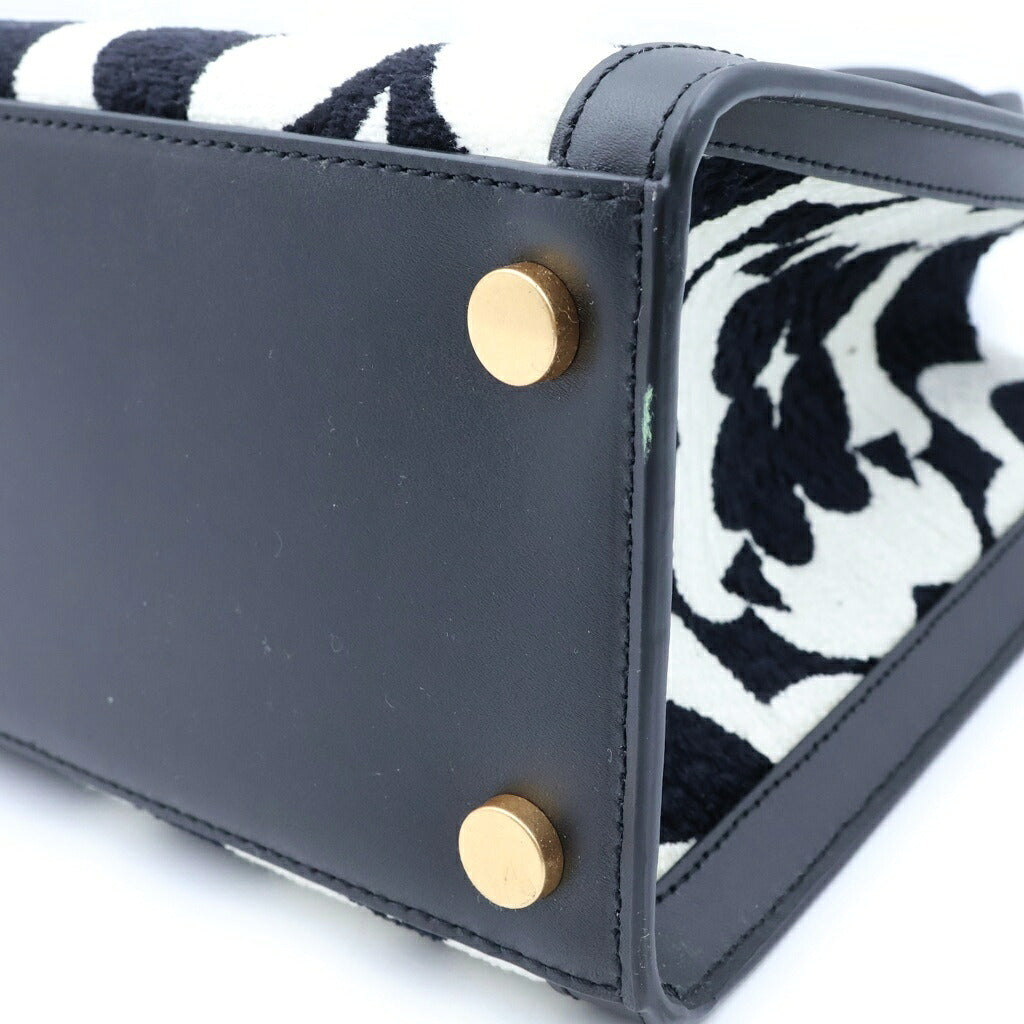 Kate Spade(ケイトスペード) マンハッタントート 2WAYバッグ ハンドバッグ ショルダーバッグ ブラック×ホワイト レザー ゴールド金具