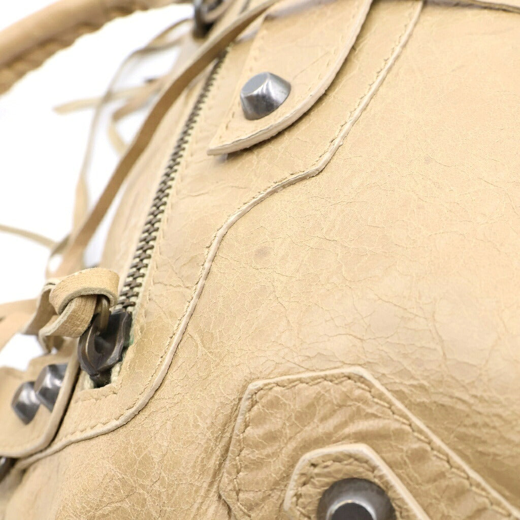 BALENCIAGA(バレンシアガ) ザ ファースト シティ 2WAY ショルダーバッグ ハンドバッグ レザー ベージュ