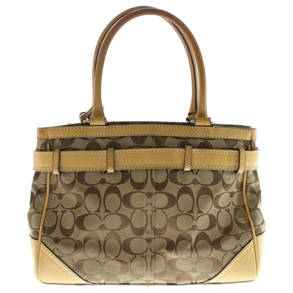 COACH(コーチ) シグネチャーハンドバッグ ブラウン レザー×キャンバス 8K06 ゴールド金具