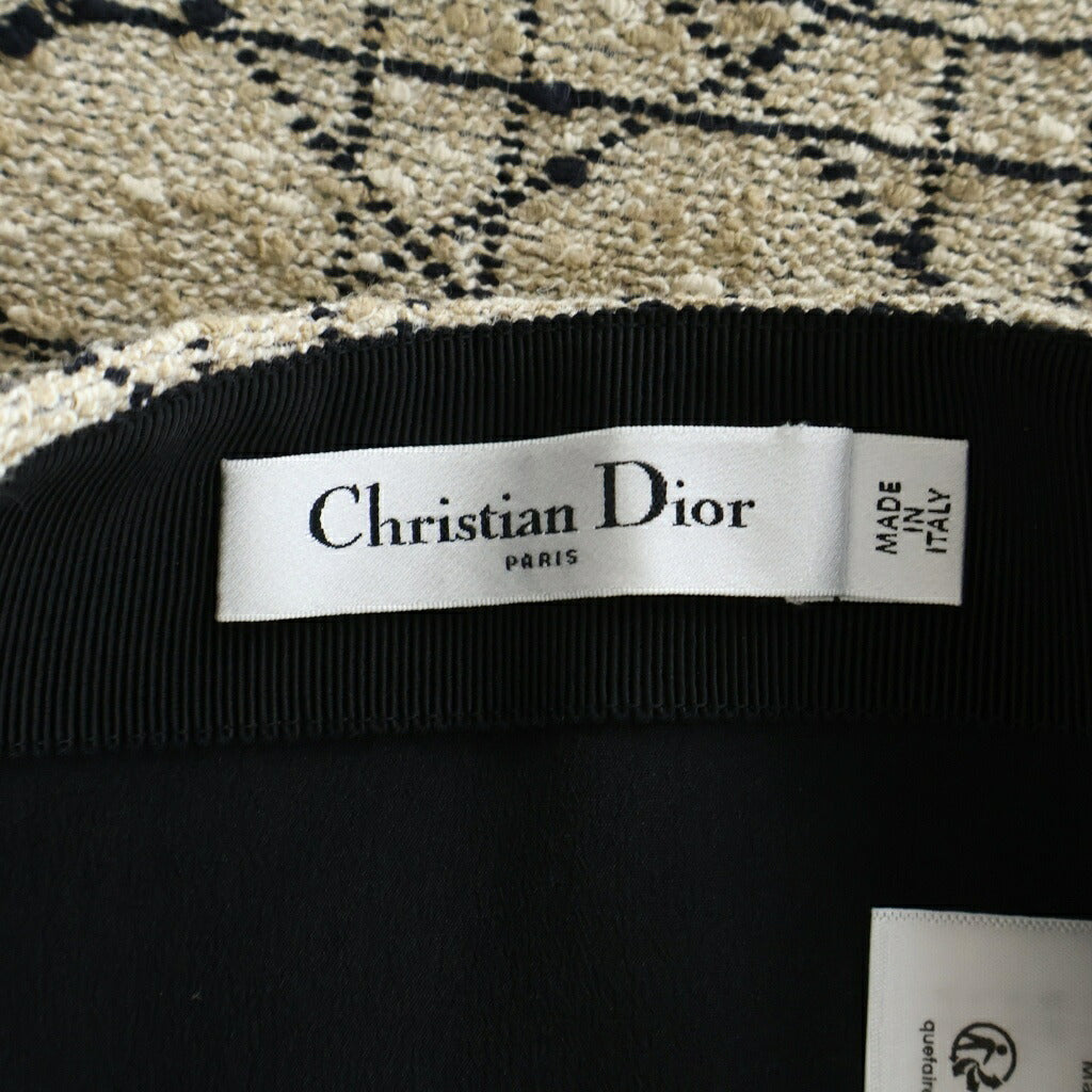 Christian Dior(クリスチャンディオール) カナージュ ツイードスカート ベージュ 511J45A7757