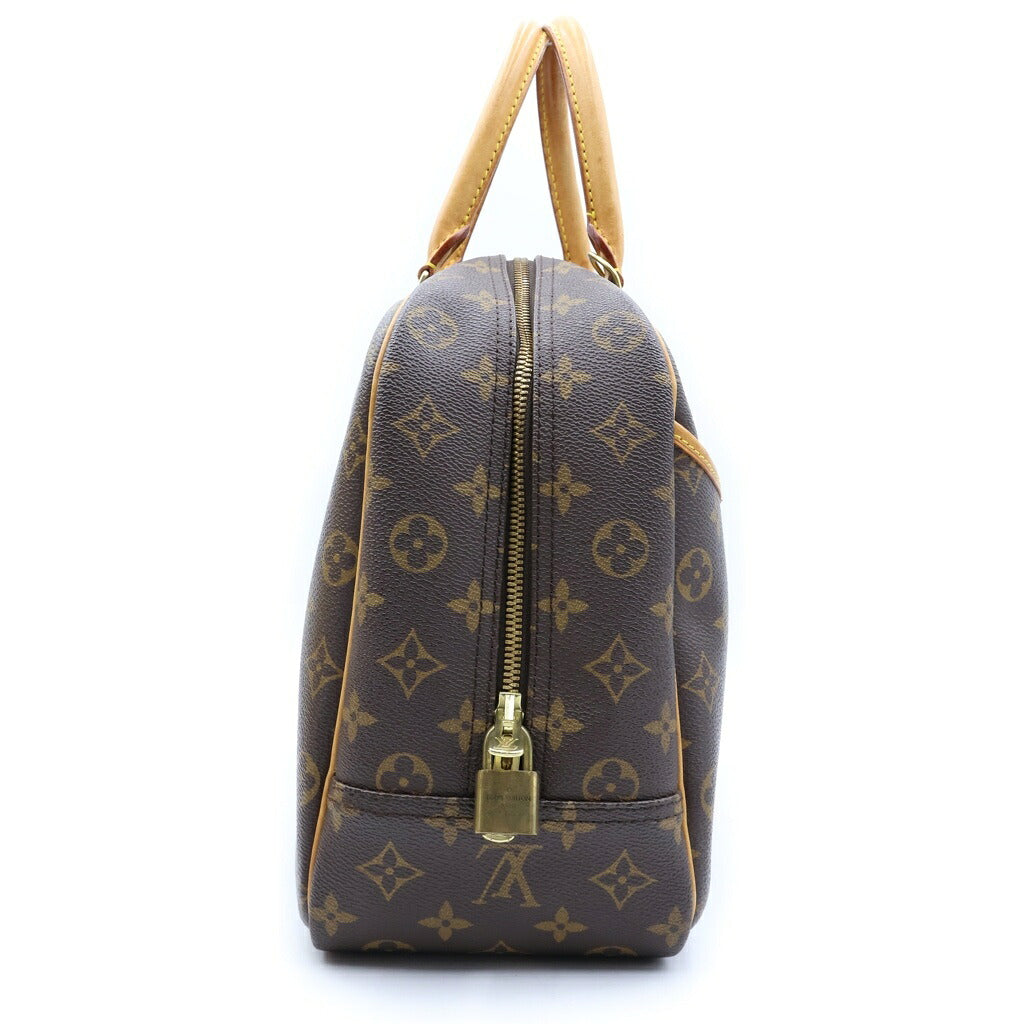 LOUIS VUITTON(ルイヴィトン) モノグラム ドーヴィル ハンドバッグ ブラウン レザー×PVC M47270 ゴールド金具