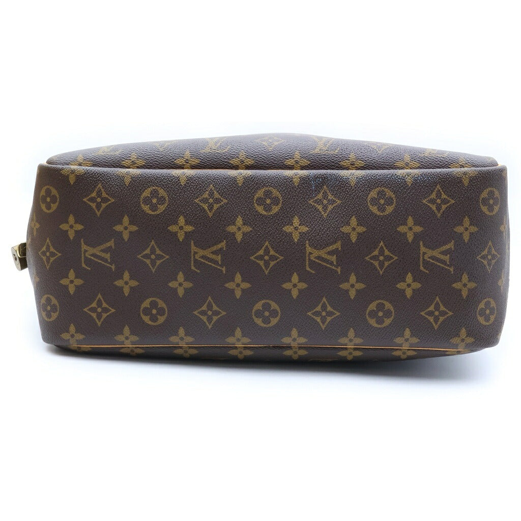 LOUIS VUITTON(ルイヴィトン) モノグラム ドーヴィル ハンドバッグ ブラウン レザー×PVC M47270 ゴールド金具