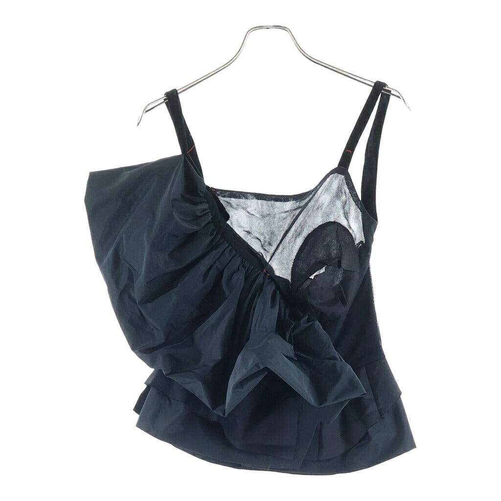 Maison Margiela(メゾンマルジェラ) 22AW ラッフルトップ キャミソール トップス ブラック SIONC0001 S60415 レディース