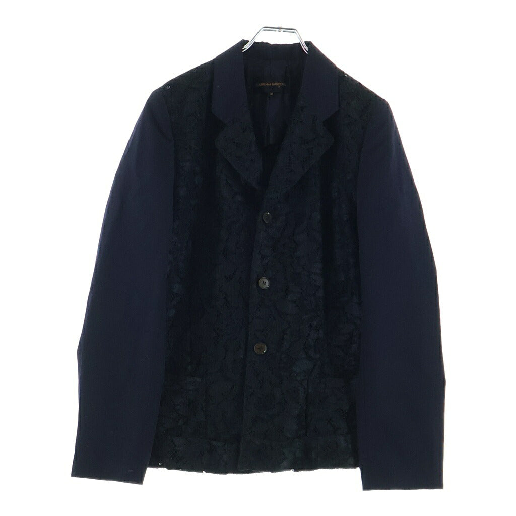 COMME des GARCONS(コムデギャルソン) リリス期 レース切り替え テーラードジャケット ネイビー×ブラック GJ-11050M