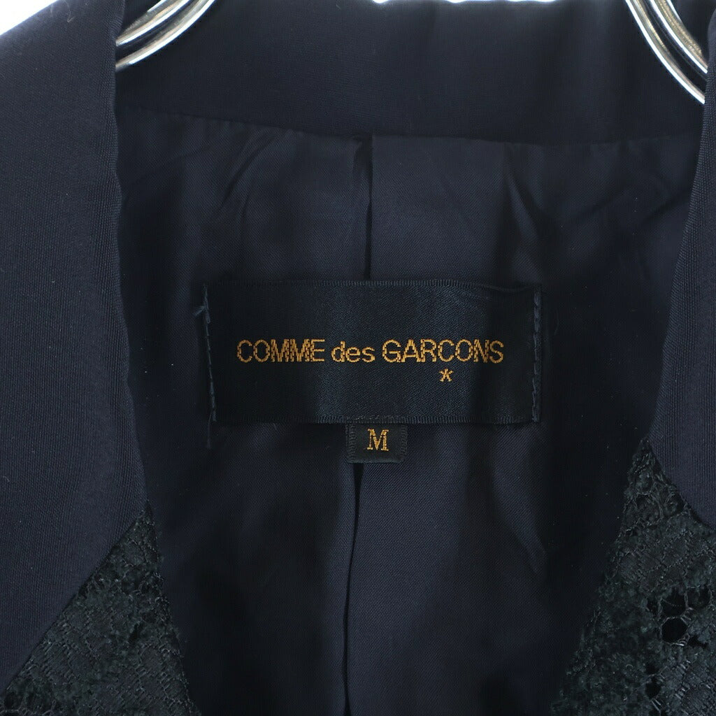 COMME des GARCONS(コムデギャルソン) リリス期 レース切り替え テーラードジャケット ネイビー×ブラック GJ-11050M