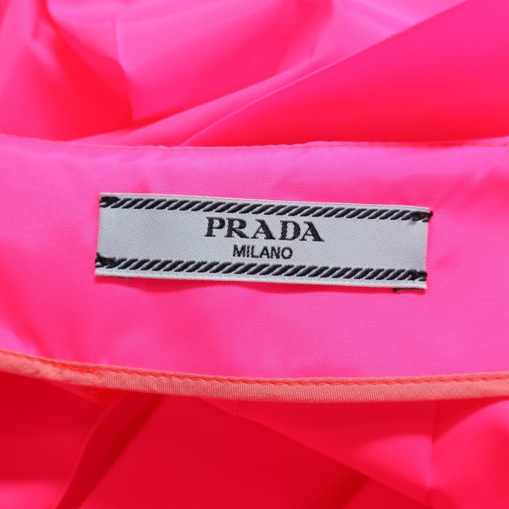 PRADA(プラダ) ナイロンひざ丈プリーツスカート ビビットピンク 21H823