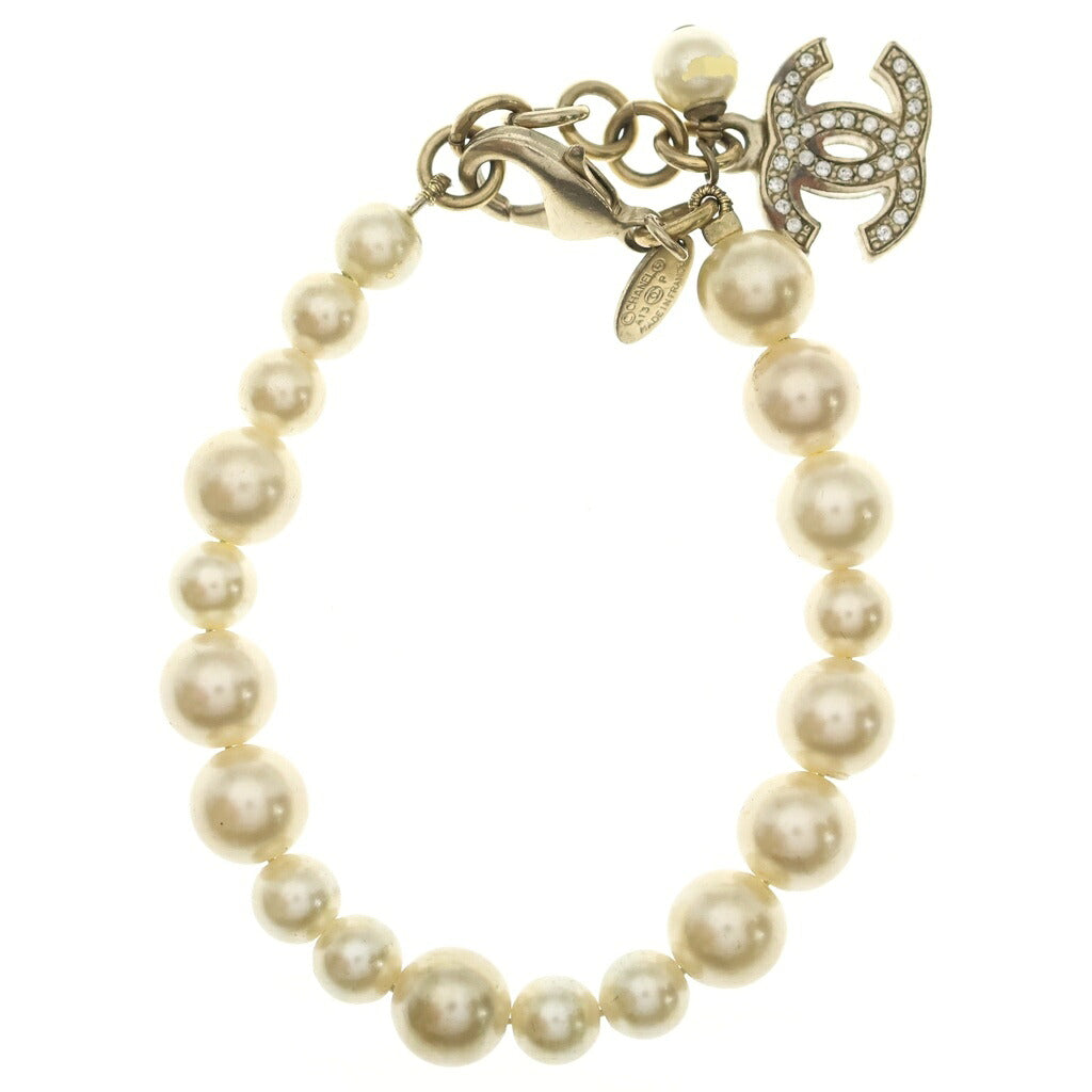CHANEL(シャネル) ココマーク フェイクパール ブレスレット ゴールド A13P