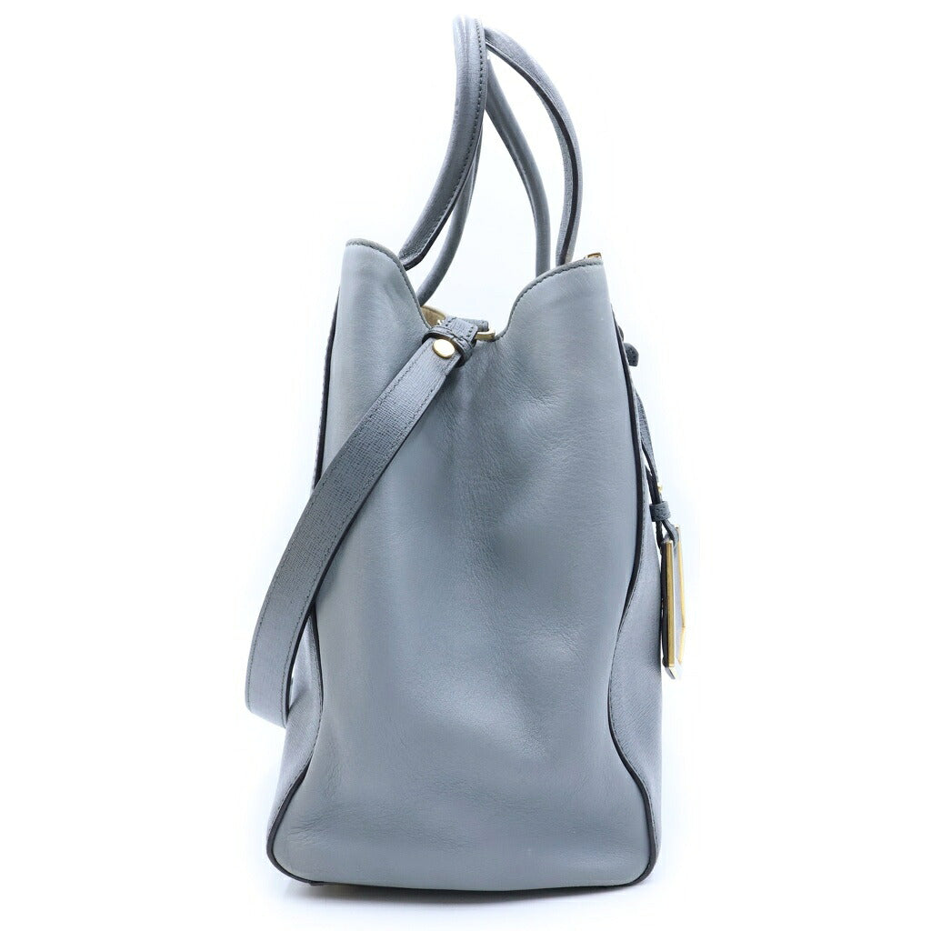 FENDI(フェンディ) トゥージュール 2WAYハンドバッグ ショルダーバッグ グレー レザー 8BH250 ゴールド金具