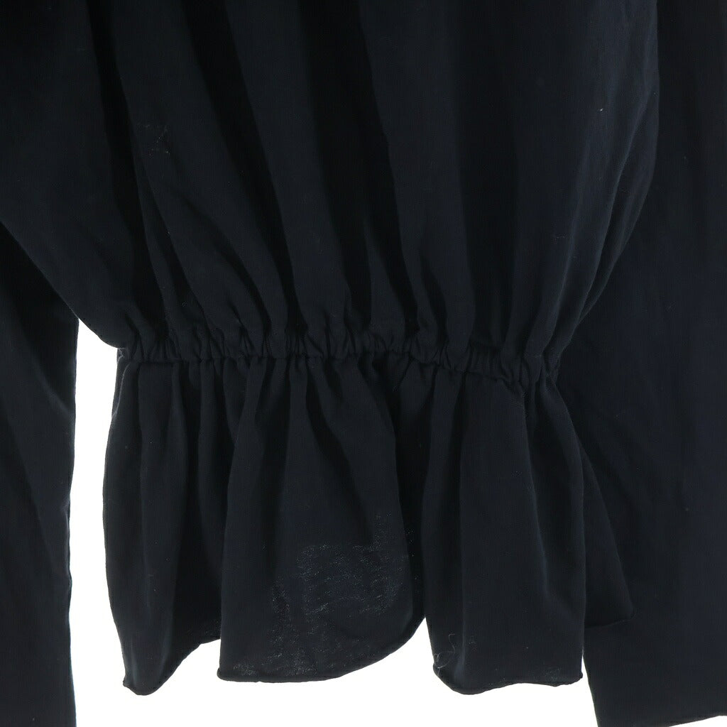 MM6 Maison Margiela(エムエムシックスメゾンマルジェラ) ワイドネック 長袖カットソー ブラック コットン S32NC0634