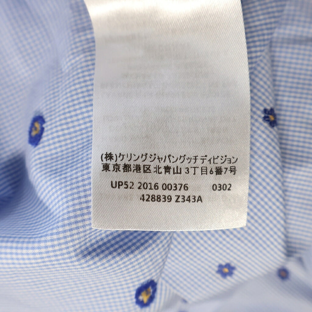 GUCCI(グッチ) 長袖シャツ ブルー フラワーステッチ 428839