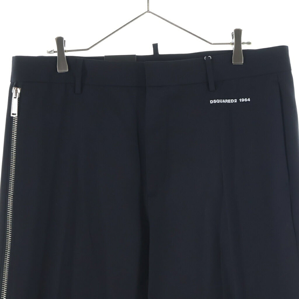 DSQUARED2(ディースクエアード) スラックス パンツ サイドジップ ブラック ウール S74KB0392 S40320