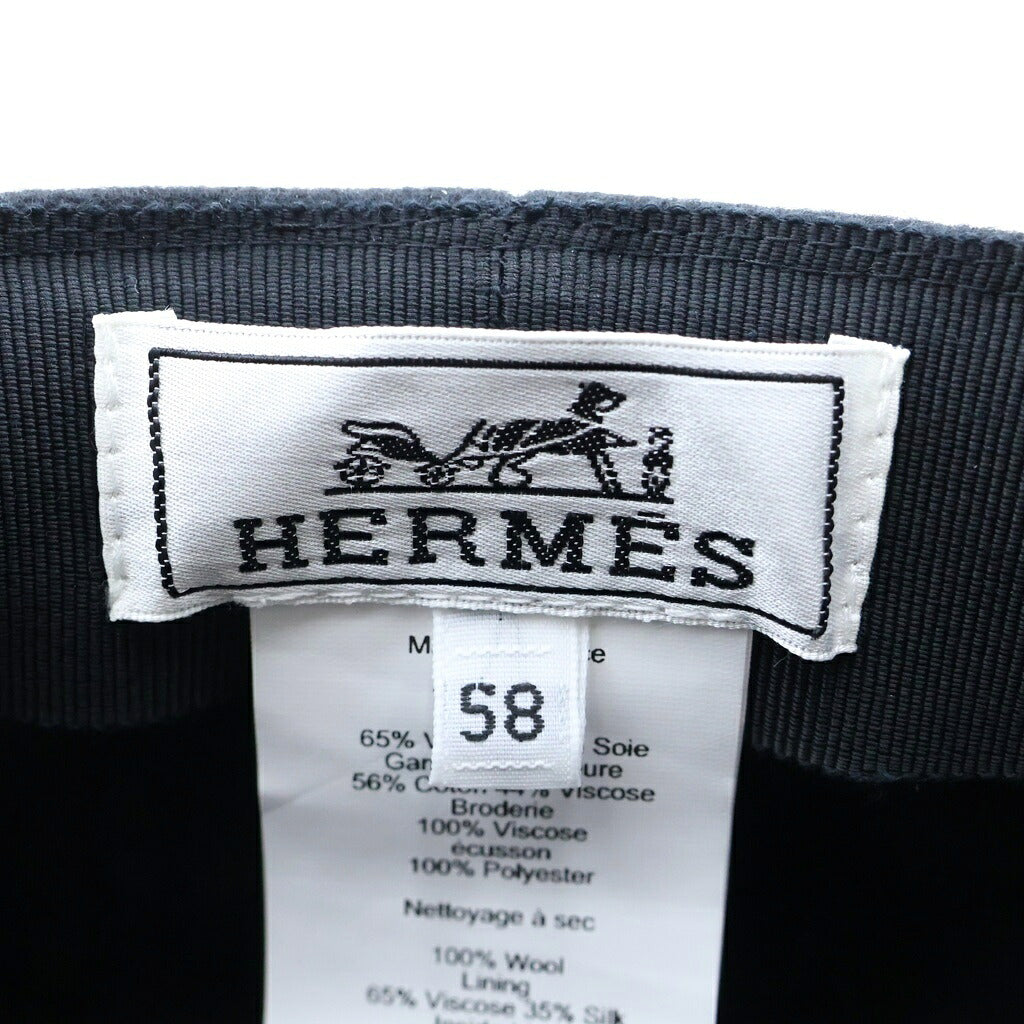 HERMES(エルメス) ■カブール キャスケット ブラック ウール #58 H222038N