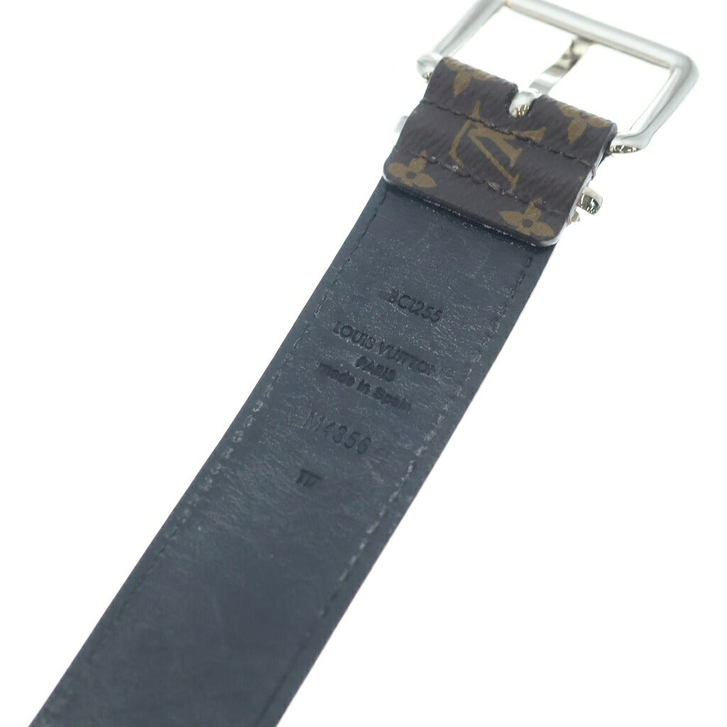 LOUIS VUITTON(ルイヴィトン) カフ LV エンブレム バングル ブレスレット ブラウン×ブラック PVC×レザー M4356F