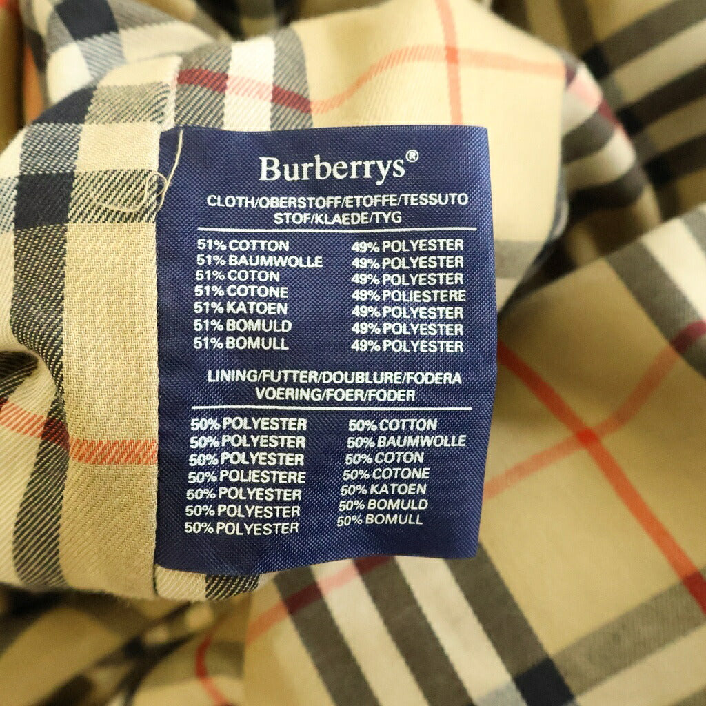 BURBERRYS(バーバリーズ) 裏地ノバチェック柄 コットン ダブルブレスト トレンチコート ベージュ