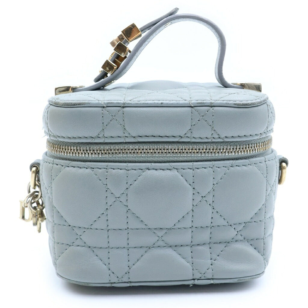 Christian Dior(クリスチャンディオール) レディディオール マイクロ バニティバッグ ショルダーバッグ グレー レザー S0918ONMJ