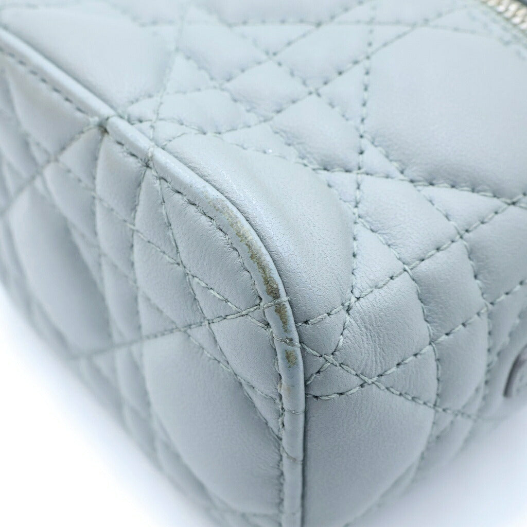 Christian Dior(クリスチャンディオール) レディディオール マイクロ バニティバッグ ショルダーバッグ グレー レザー S0918ONMJ