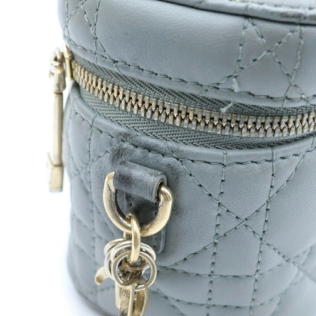 Christian Dior(クリスチャンディオール) レディディオール マイクロ バニティバッグ ショルダーバッグ グレー レザー S0918ONMJ