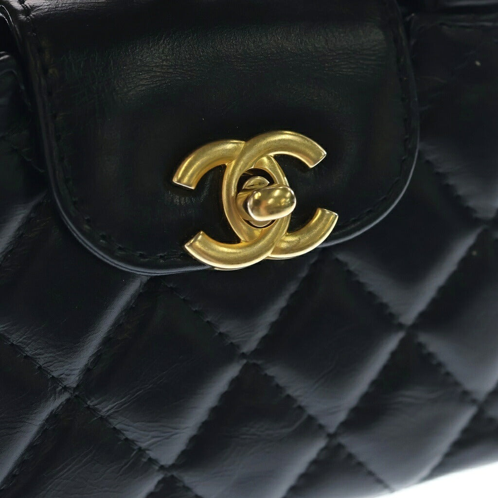 CHANEL(シャネル) ミニショッピング 2WAYバッグ チェーンショルダーバッグ ハンドバッグ ブラック ラムスキン ゴールド金具 AP3435 ランダムシール付
