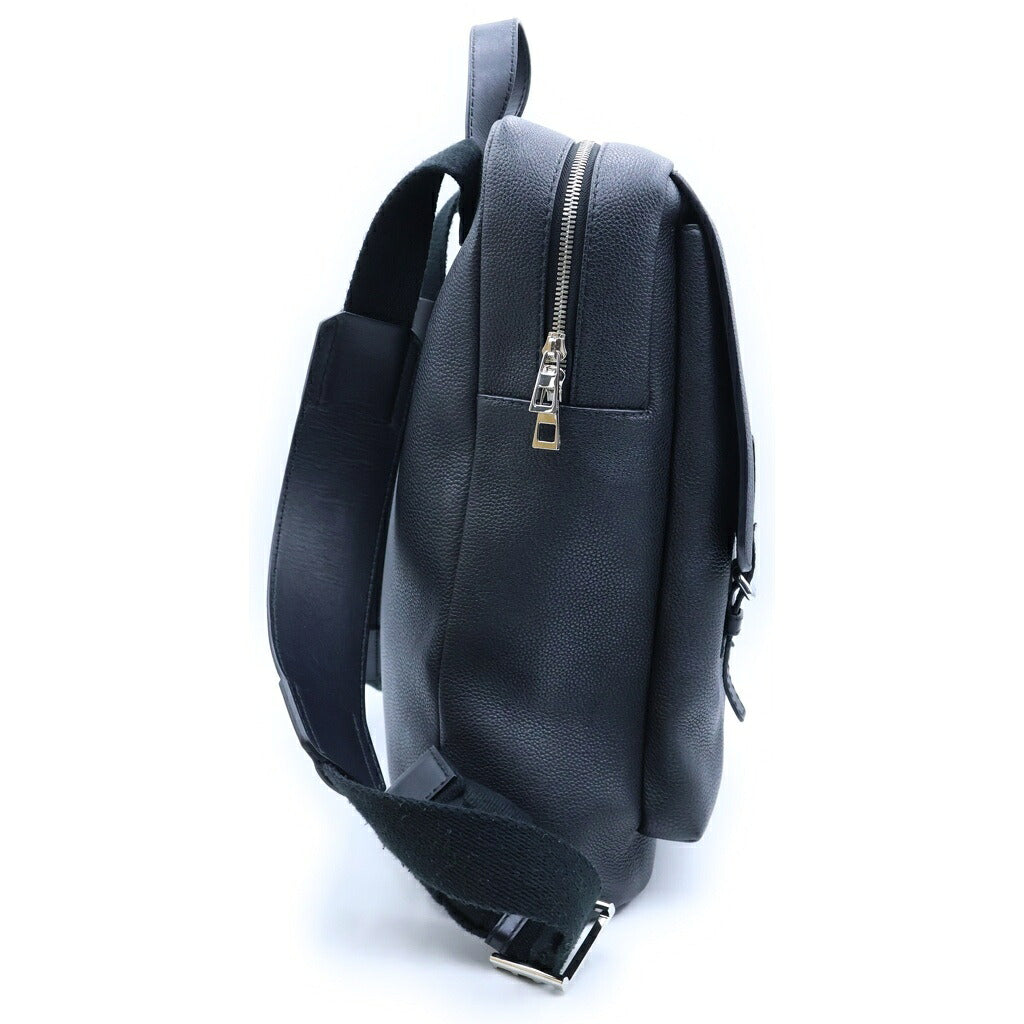 LOEWE(ロエベ) ミリタリー バックパック リュックサック アナグラム レザー ブラック