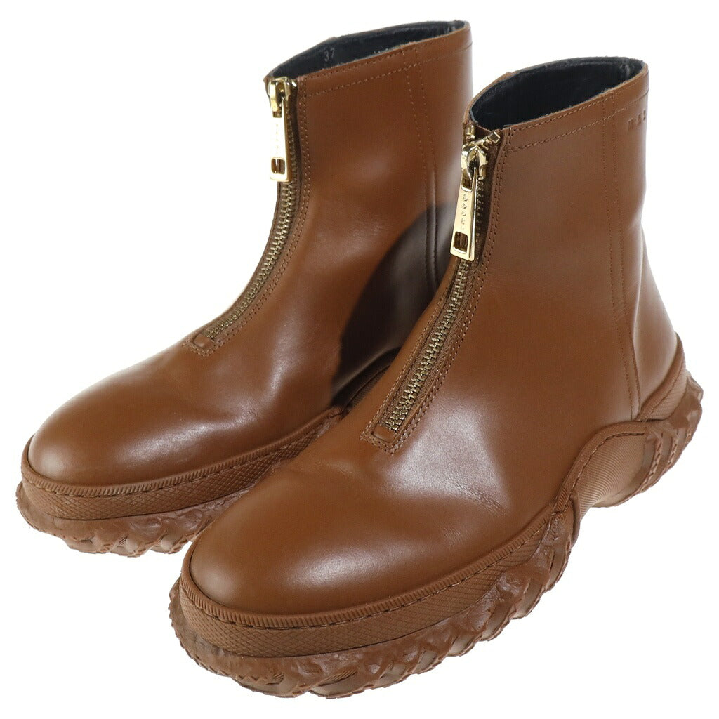 MARNI(マルニ) ロゴジップ ショートブーツ ブラウン