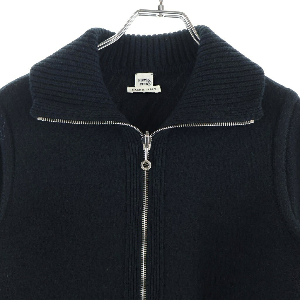 HERMES(エルメス) 23AW リバーシブル ニットブルゾン ドライバーズニット ジップアップ ブラック 3H2204D2 レディース