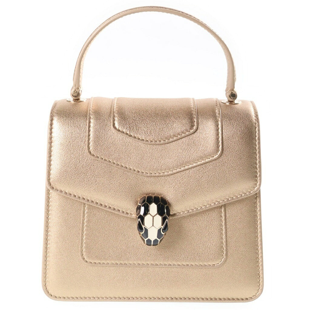 BVLGARI(ブルガリ) セルペンティ 2WAYハンドバッグ チェーンショルダーバッグ ゴールド レザー ゴールド金具