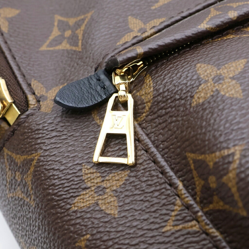 LOUIS VUITTON(ルイヴィトン) モノグラム パームスプリングスPM リュックサック バックパック ブラウン×ブラック レザー×PVC M44871 ゴールド金具