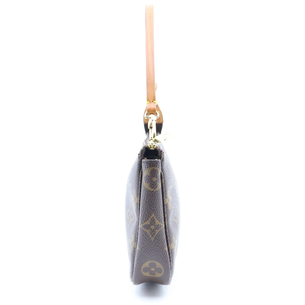 LOUIS VUITTON(ルイヴィトン) モノグラム ポシェットアクセソワール ハンドバッグ ポーチ ケース ブラウン レザー×PVC M51980 ゴールド金具