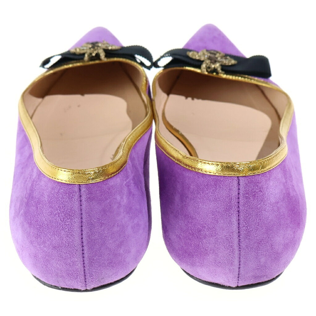 GUCCI(グッチ) BEE パンプス スウェード パープル