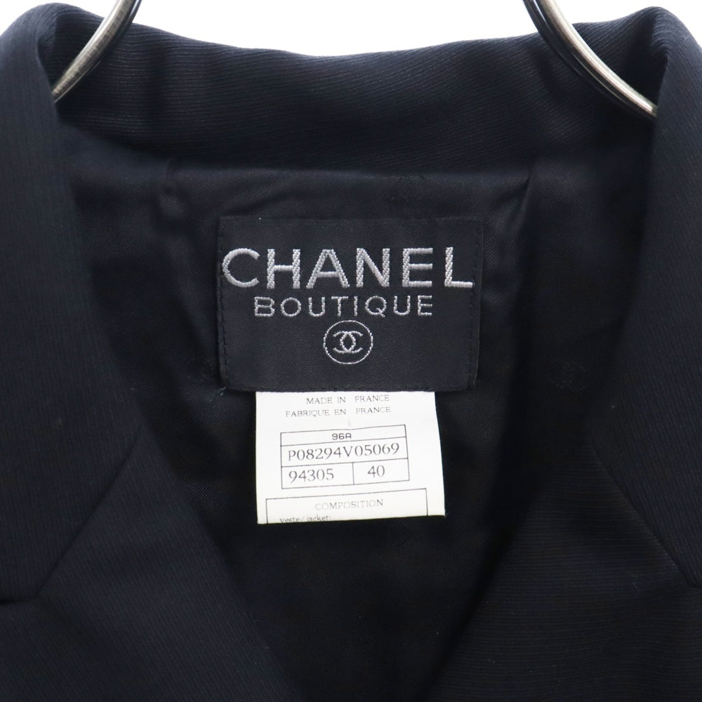 CHANEL(シャネル) テーラードジャケット P08294 ブラック ウール ダブルプレスト ココボタン #40 ヴィンテージ