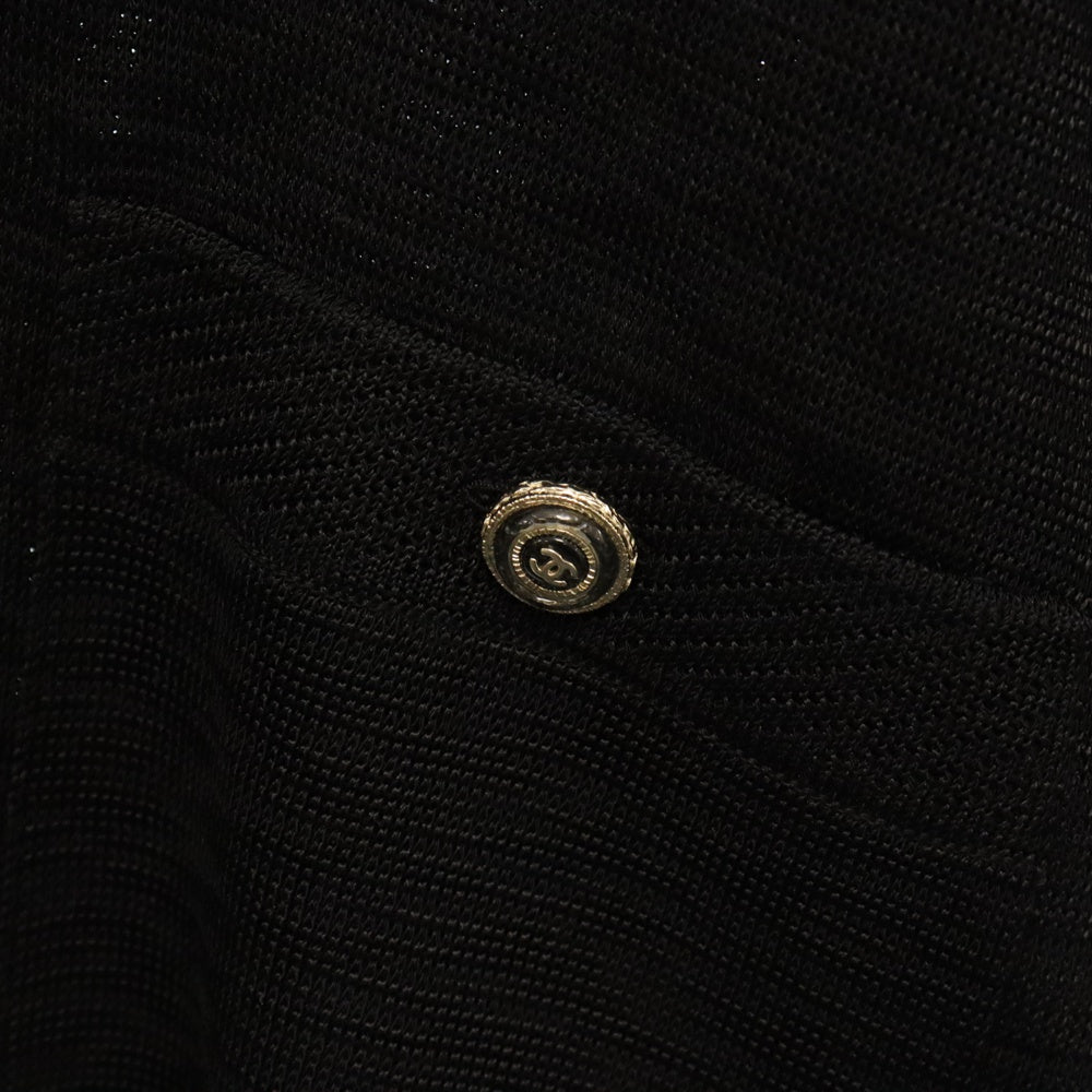 CHANEL(シャネル) ココボタン カーディガン ブラック リボン トップス ビスコース 38 P70410