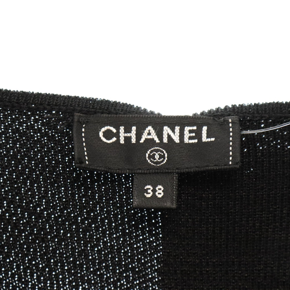 CHANEL(シャネル) ココボタン カーディガン ブラック リボン トップス ビスコース 38 P70410