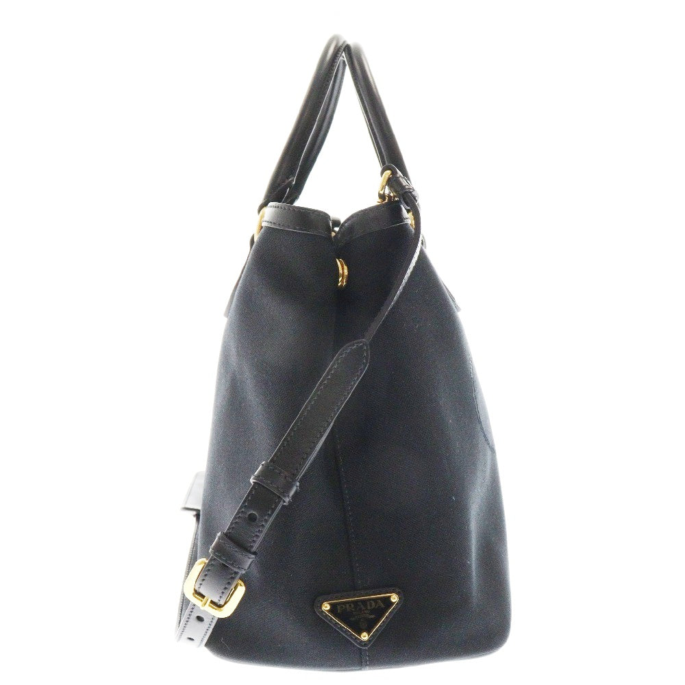 PRADA(プラダ) ロゴジャガード 2wayバッグ ハンドバック ショルダーバッグ 1BA579 ブラック キャンバス×レザー